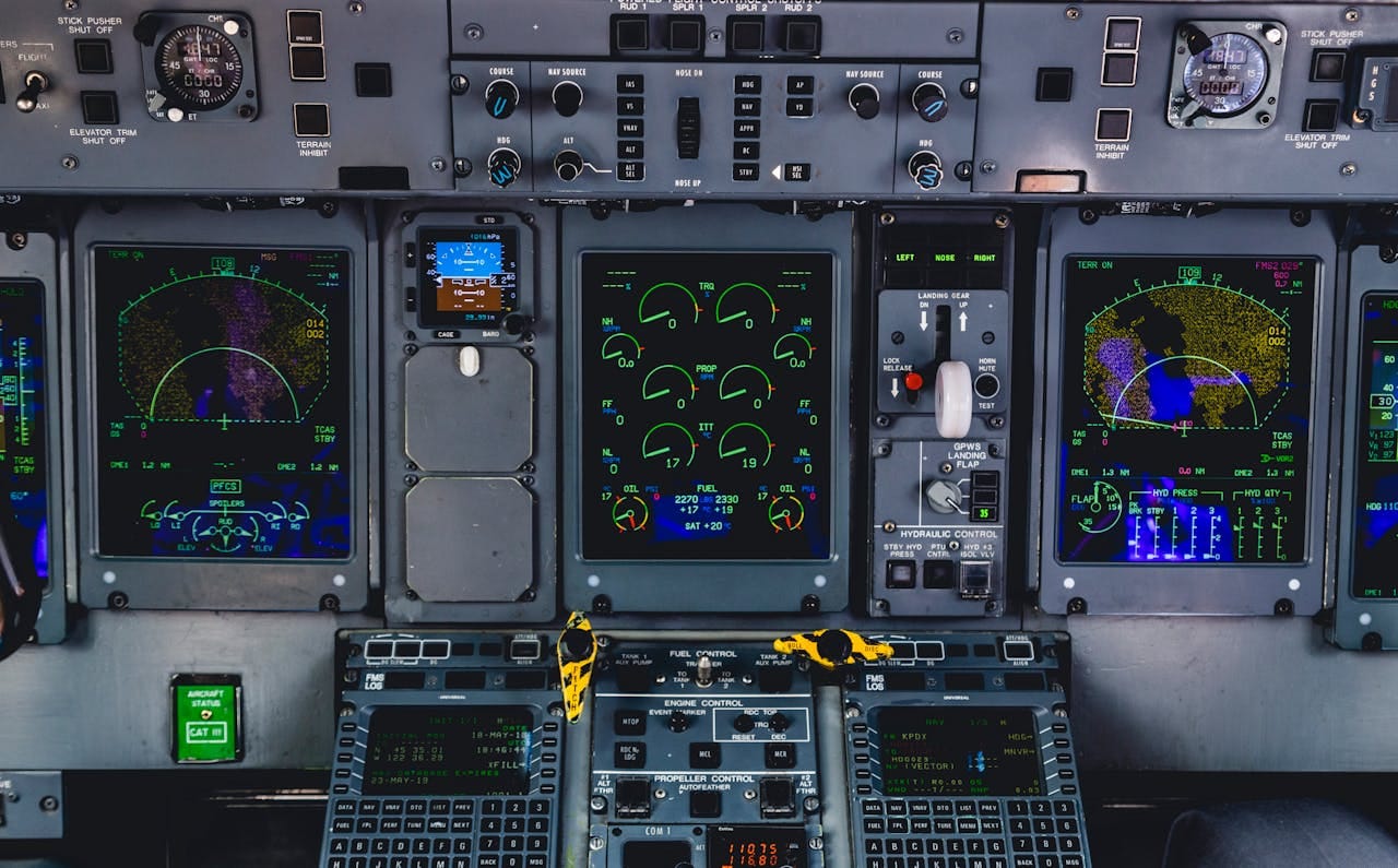Aircraft cockpit instrument panel representing the key financial metrics pre-retirees should monitor